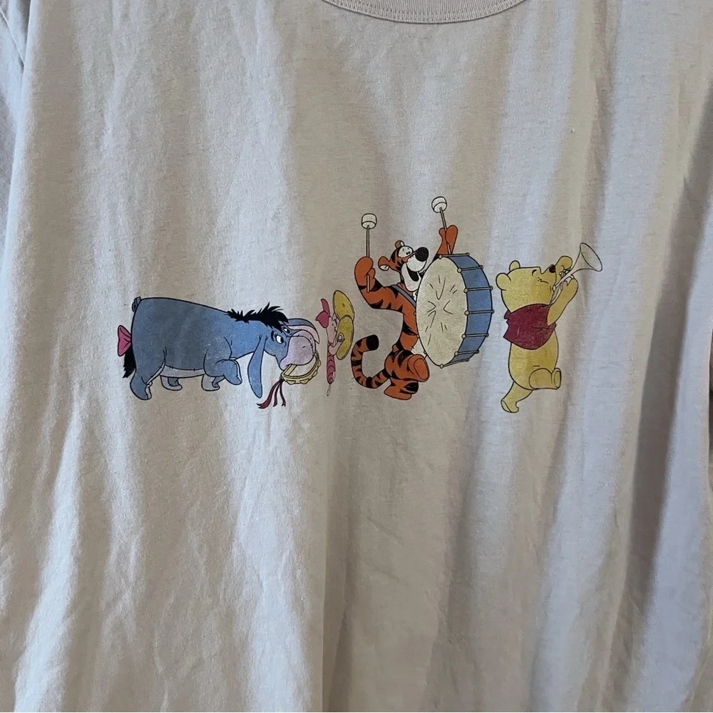 Disney Winnie the Pooh Graphic T-shirt Beige Women’s Size 1X Marching Band